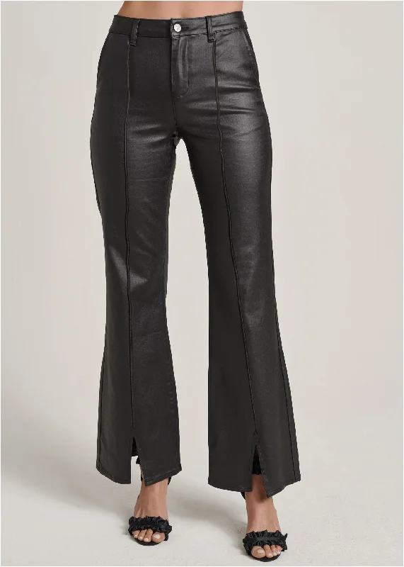 Coated flare jeans - Black