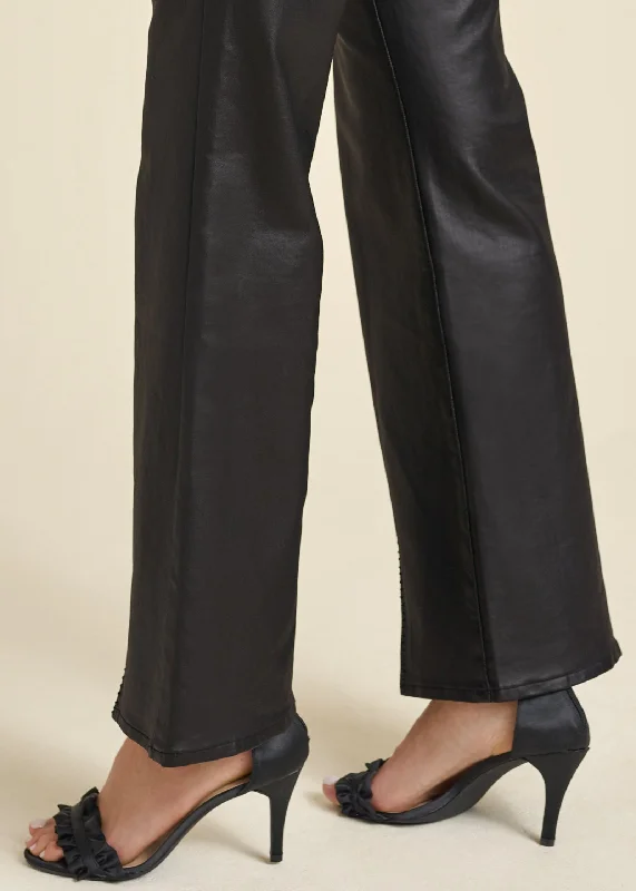 Coated flare jeans - Black