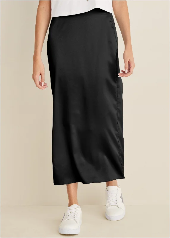 Midi slip skirt - Black