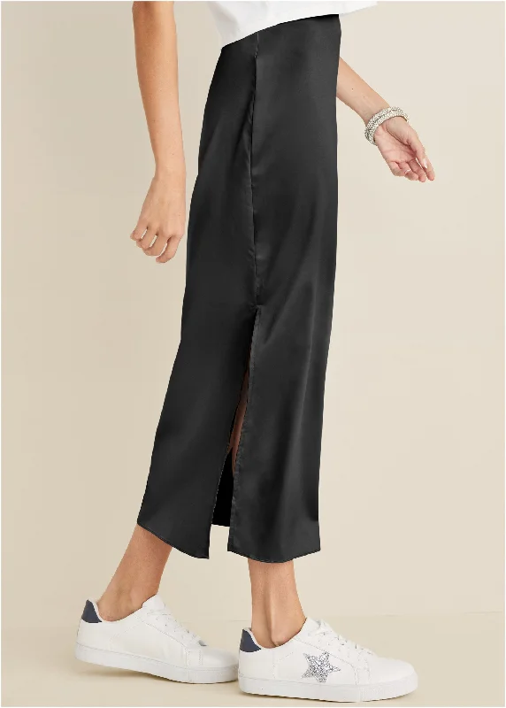 Midi slip skirt - Black