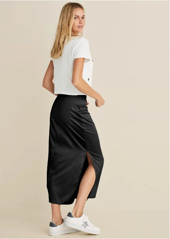 Midi slip skirt - Black