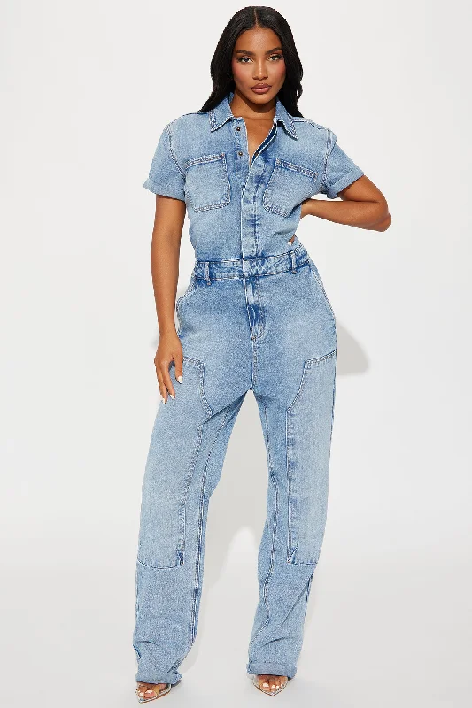 Zarina Denim Jumpsuit - Light Wash