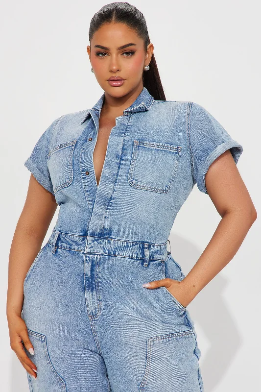 Zarina Denim Jumpsuit - Light Wash