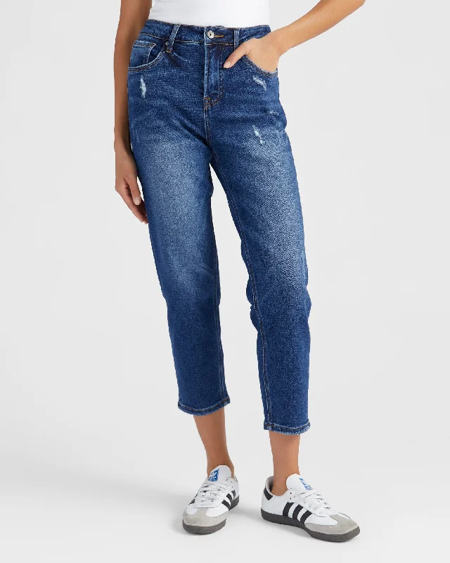 High Rise Loose Tapered Mom Jeans